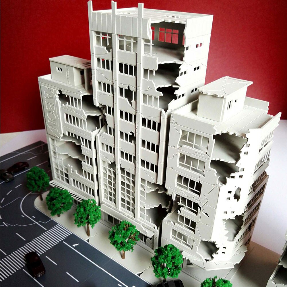 1:144 scala 1:100 N battaglia danneggiata edificio AEON casa rotta costruzione di battaglia modello in plastica ABS