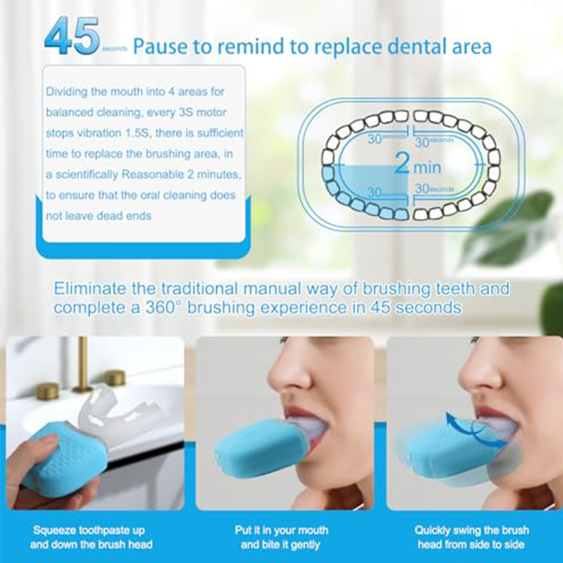 Toothbrush Teeth Whitening U Shape Type Toothbrush 360 Degree Silicone Automatic Electric Soft Toothbrush