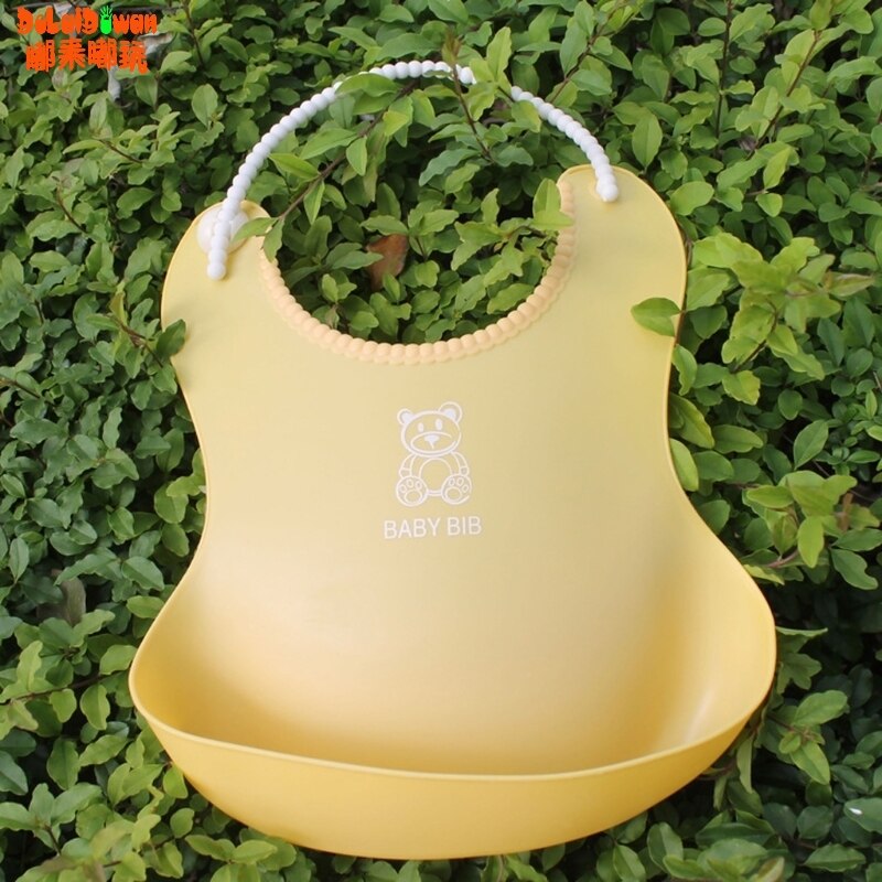 Baby Infant Toddler Waterproof Silicone Bib Infants Feeding Lunch Roll-up Apron BPA free