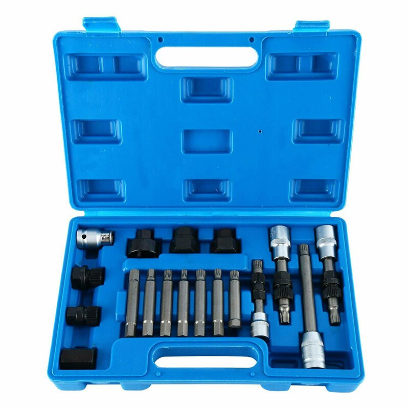 18pcs Alternator Repair Tool of Alternator Freewheel Pulley Puller Removal Socket Tool Kit