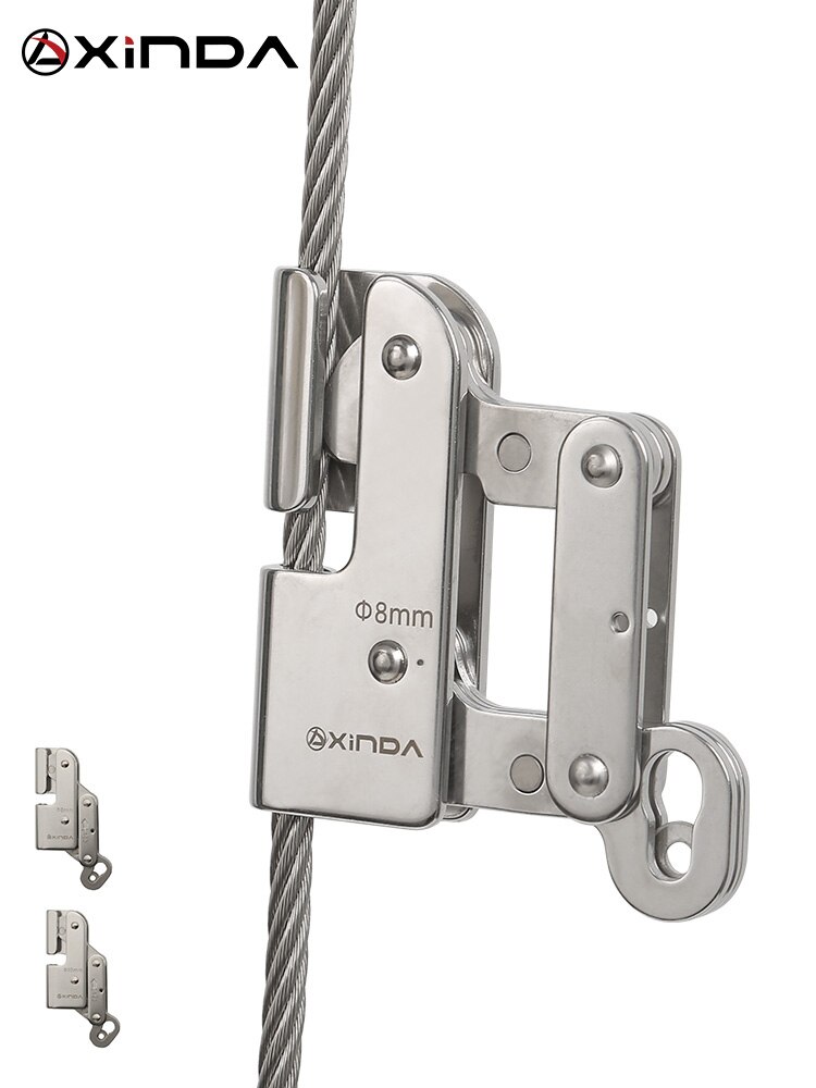 Xinda 8mm 10mm Steel Cable Fall Arrester Work At Height Rope Grab For Steel Cable Wind Power Protection Equipment