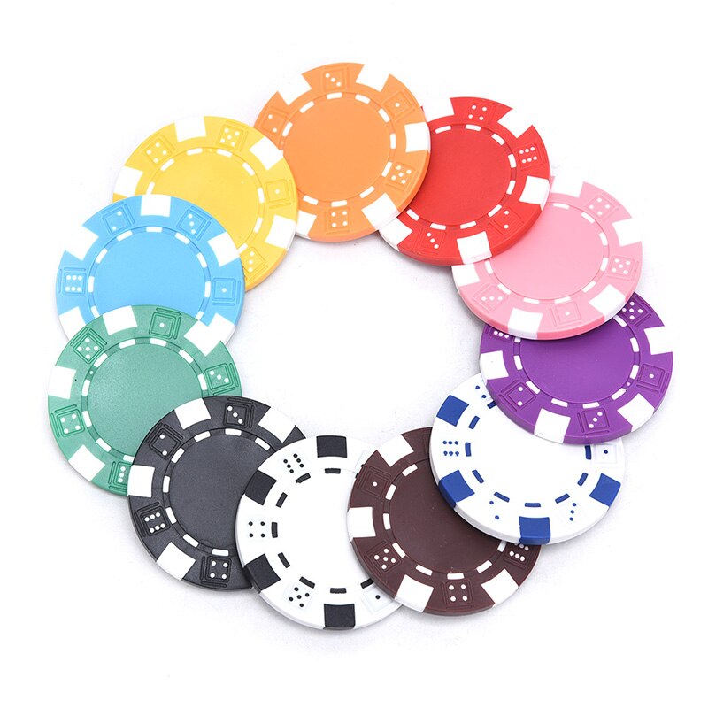 50 poker chips terningekant familie bordspil indendørs underholdningsprodukt 11 farver 11.5 gram