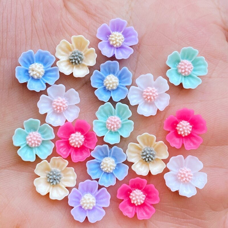 80 st söta blandade mini krysantemum blommor platt rygg harts cabochons scrapbooking gör-det-själv smycken hantverk dekoration tillbehör