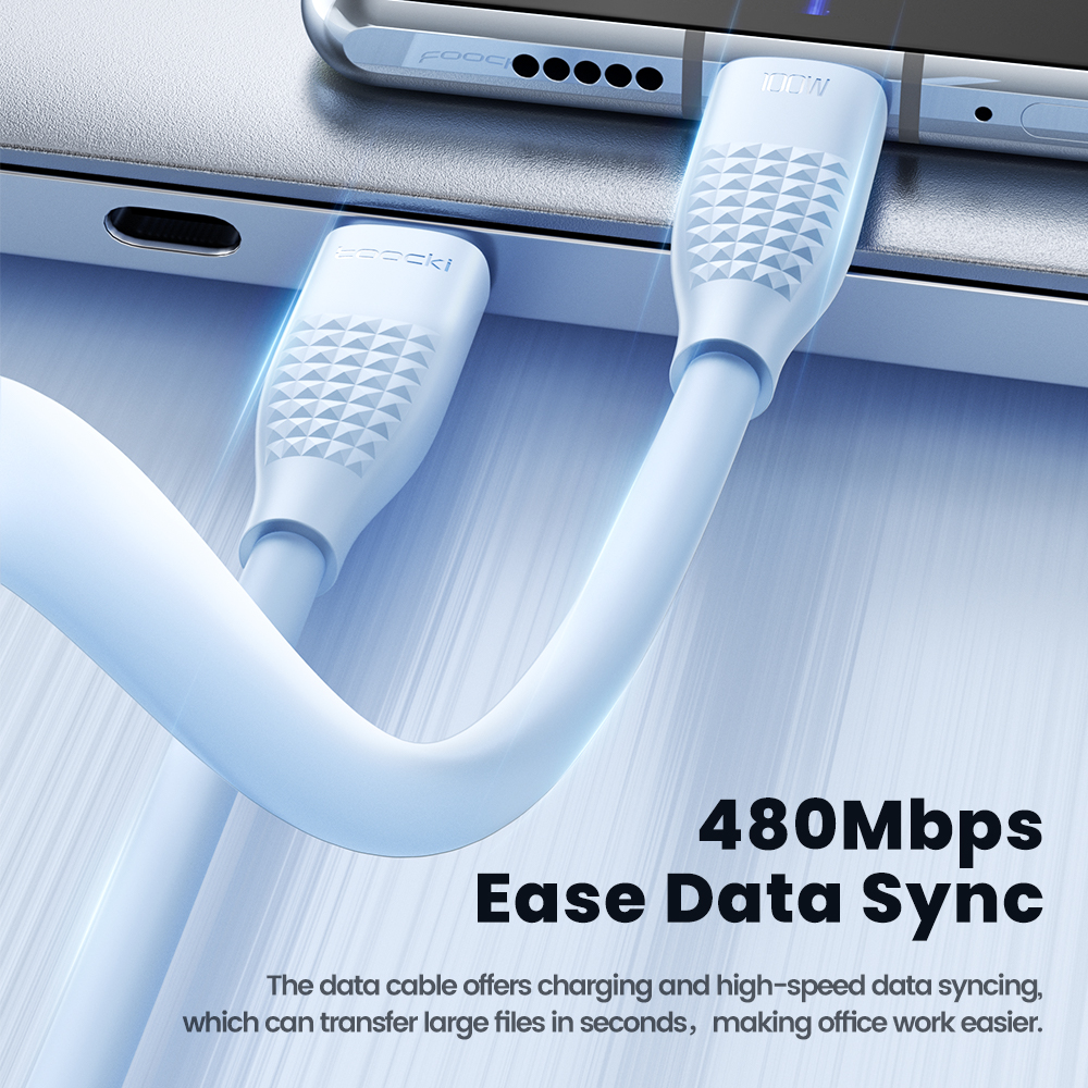 Toocki 100w usb c til type c-kabel hurtigladekabel datakabel til iphone 15 macbook huawei xiaomi poco samsung-kabel