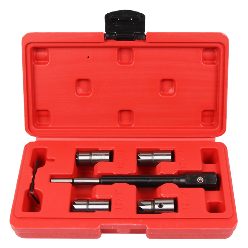 5pc Diesel Injector Cleaner Seat Kit Engine Diesel Injector Seat Cutter Carbon Cleaner