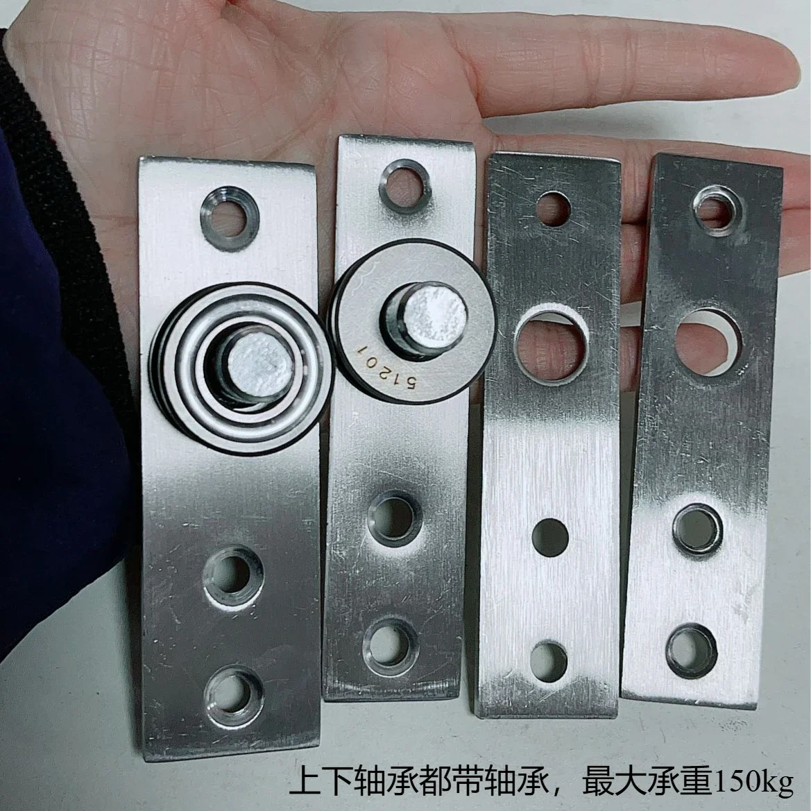 Stainless Steel Rotating Hinge 360 Degree Rotation Axis Up and Down Location Shaft Hidden Pivot Door Hareware Accessories: Blue