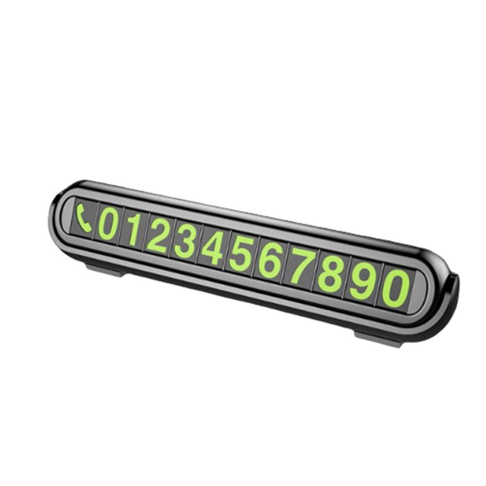 Car Temporary Parking Sign Luminous Car Phone Number Sign Reversal Aroma Parking Card: black