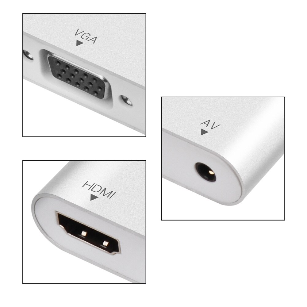 For Lightning to HDMI VGA Four-in-One Multi-Monitoring Device For iPhone HDMI HD Converter