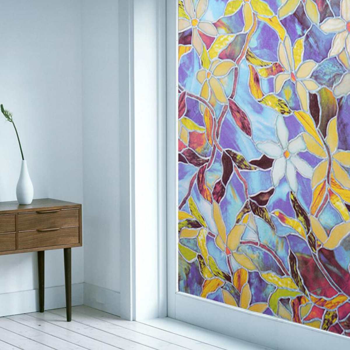 Amerikaanse Magnolia Kleur Elektrostatische Niet-klevende Window Film Transparant Glas Laminaat Opaque Privacy Sticker Bloem Stickers