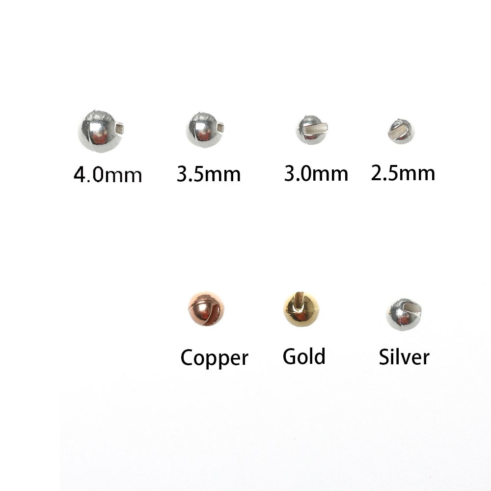 25 PCS/Lot 2.5/3.0/3.5/4.0mm Slotted Tungsten Alloy Beads Fly Tying Beads Nice Fly Tying Material Fishing Accessories