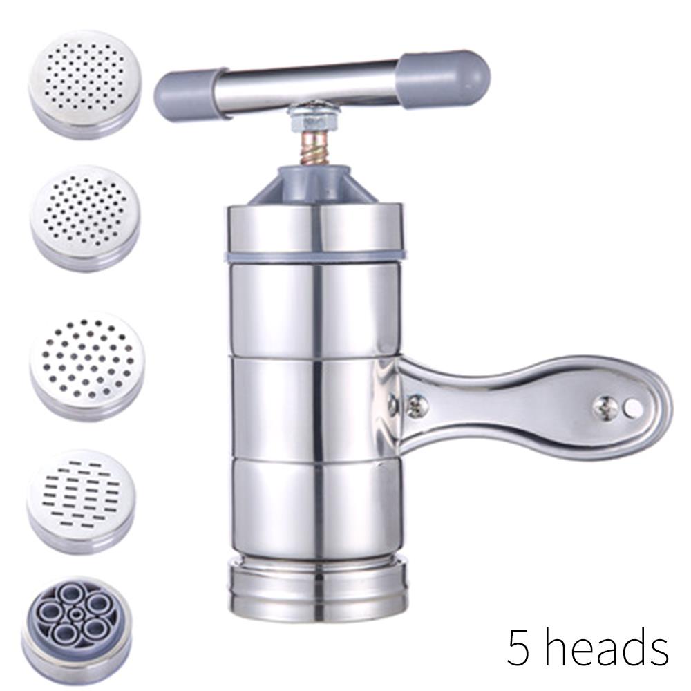 Cortador de macarrão de aço inoxidável cortador de macarrão manual fabricante de espaguete durável resistente alho corte chopper macarrão salsa: 5 heads