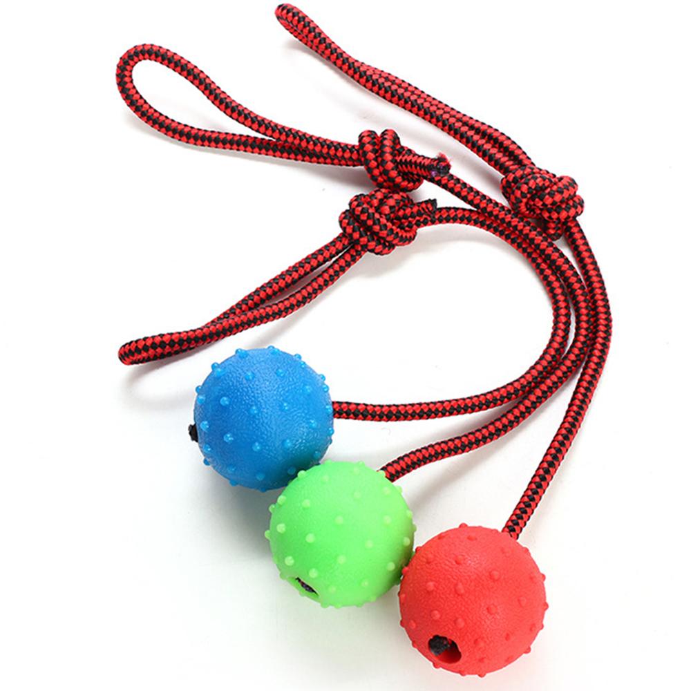 Rubber Ball with Rope Pet Teeth Indestructible Bite Toy Funny Puppy Training Solid Balls Pets Dog Chew Molar Interactive Toys