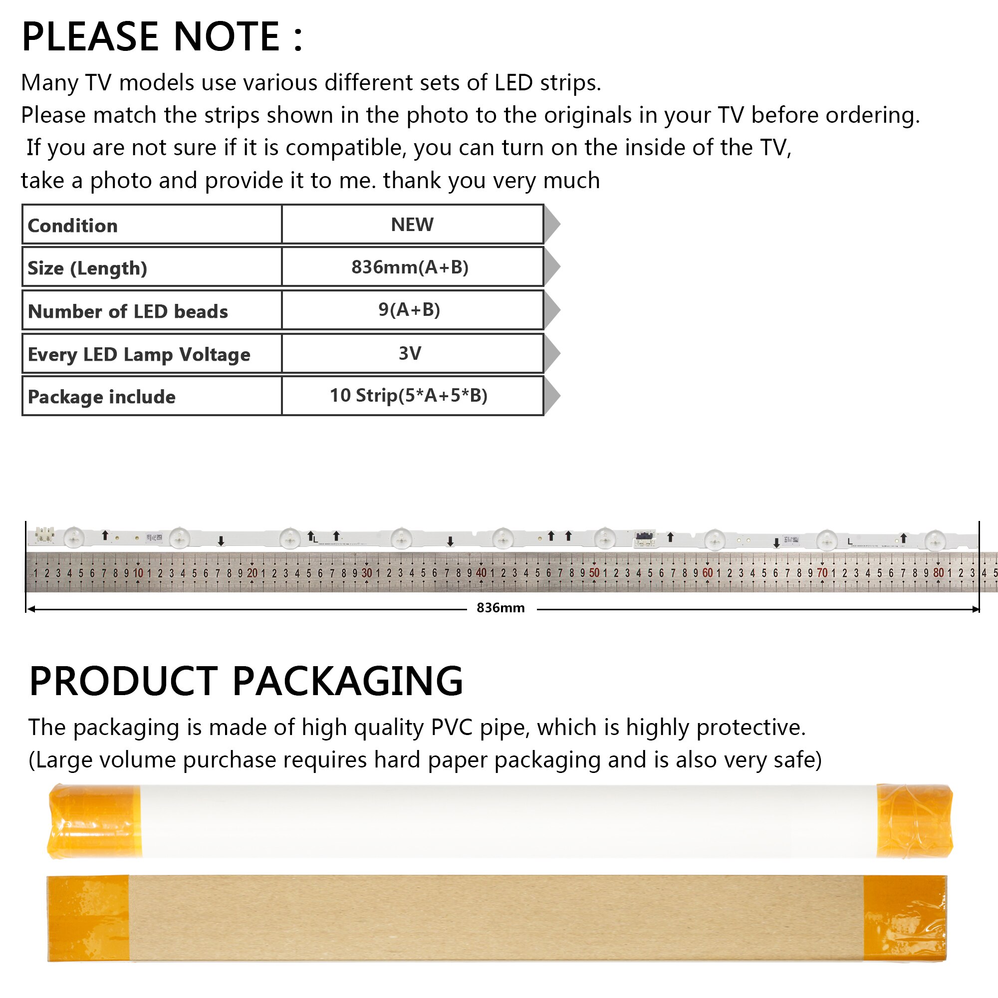 LED BACKLIGHT FOR SAMSUNG 40" TV 2014SVS40_3228_L06_REV1.1_131112 CY-GH040BGSV2H LM41-00099K LM41-00099H