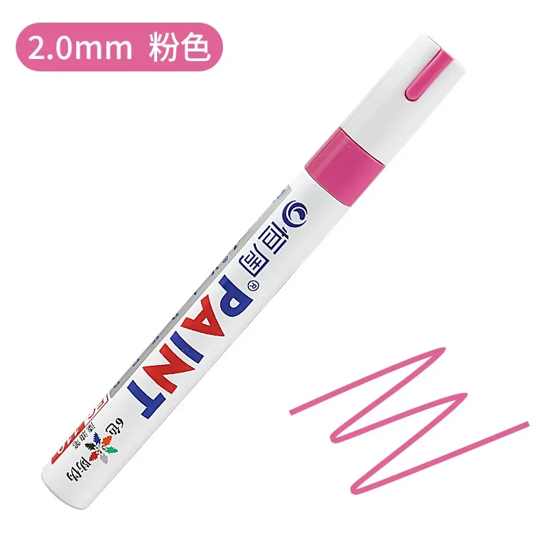 Colors White Waterproof Rubber Permanent Paint Marker Pens for Drawing Car Tire Tread Eco-Friendly Tire Painting Highlighter: Pink
