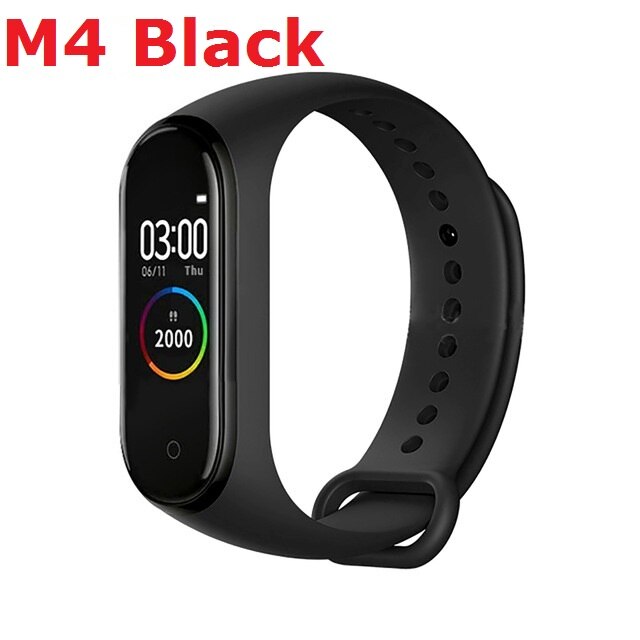 M5 m45 smartband sport fitness armbandsur fitness tracker smartband blodtryck pulsmätare vattentätt armband: M4 svarta