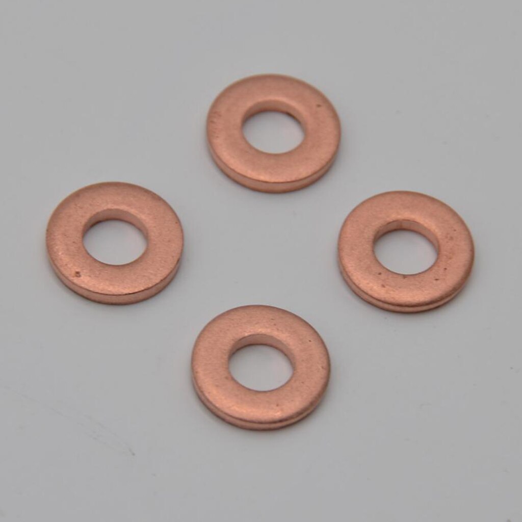Junta de arandela de cobre para inyector, Kit surtido de sello de anillo plano para Citroen C2/C4 Peugeot 1007/206/207/307/308/407/408, 14mm, 4 Uds.