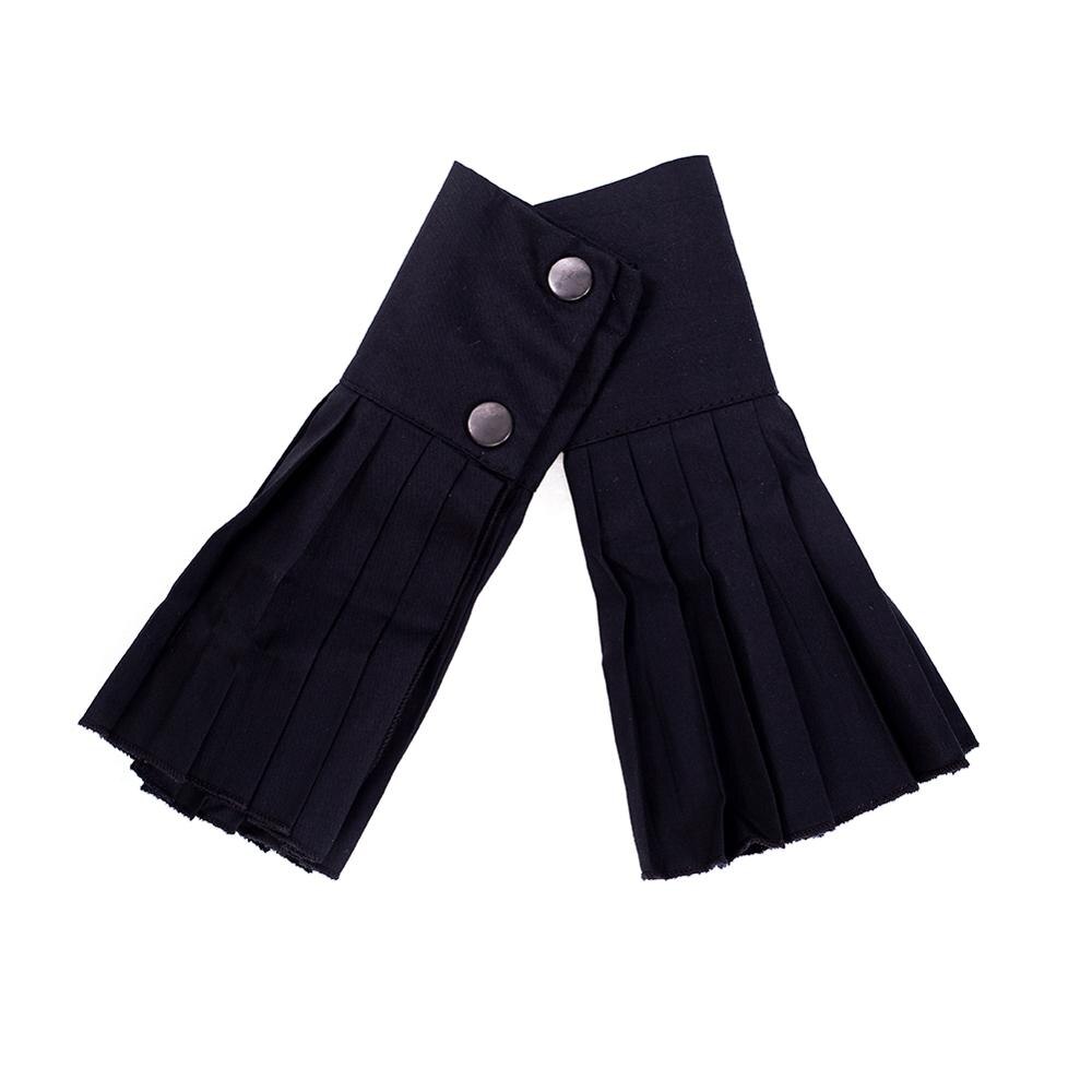 Retro victoriano Ruffled muñequeras guantes carnaval disfraz de de Halloween accesorio: Black