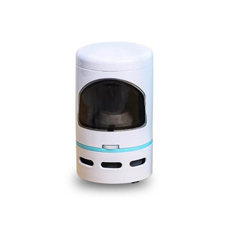 Desktop Mini Vacuum Cleaner Automatic Pencil Sharpener Electric Eraser Dust Suction School Office Home Stationer: white