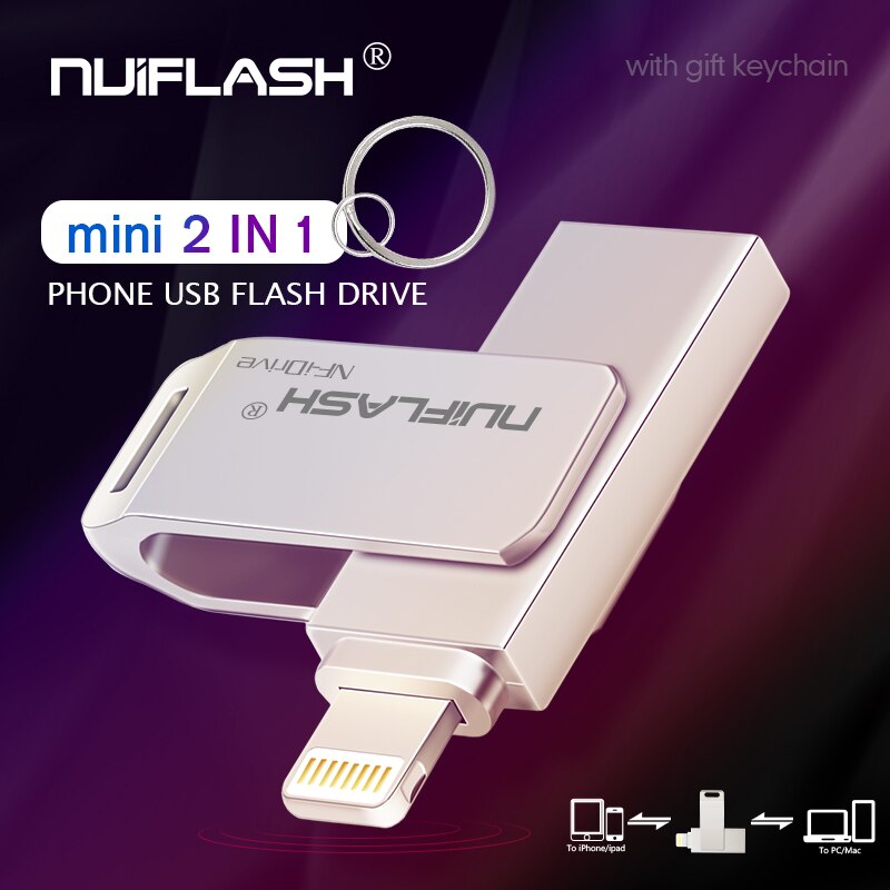 Voor Apple U Disk Voor Mobiele Telefoon Metalen Roterende U Disk Mobiele Telefoon Android Computer Drie-In-een micro High-Speed U-Disk Cust