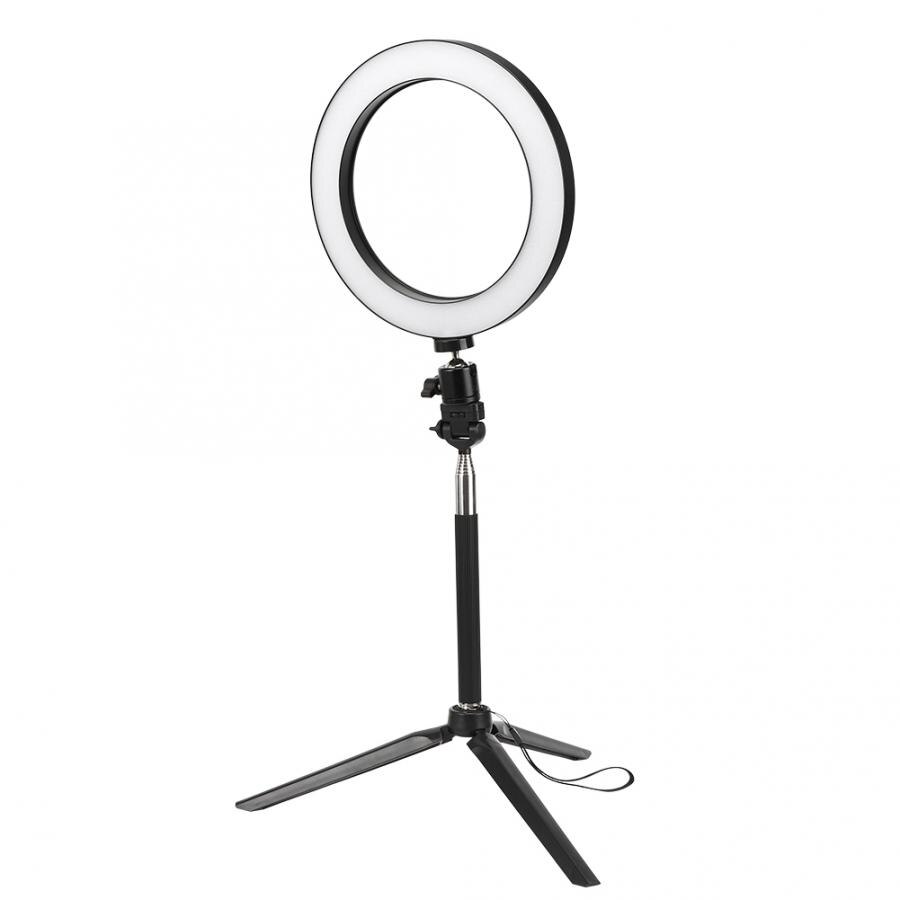 20cm Aluminium Alloy LED Ring Light 3200K-5500K Dimmable USB Port Photography Lamp with Tripod Selfie Stick Ring Light