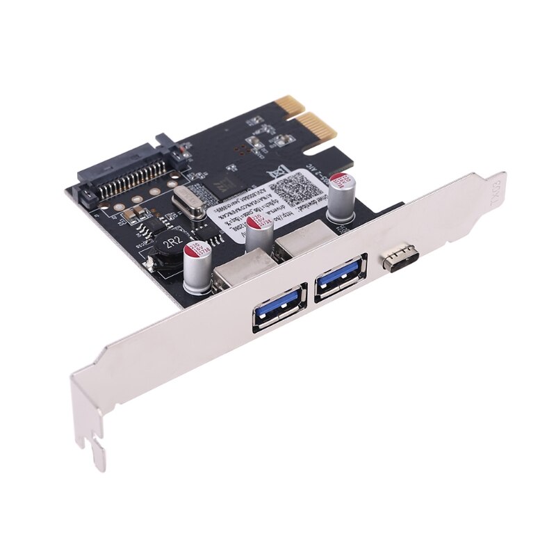Pcie pci express naar usb 3.1 type -c 2- poort usb 3.0 type-a riser-uitbreidingskaart