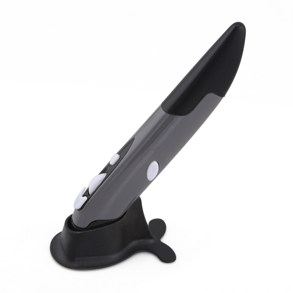 2.4Ghz Draadloze Muis 1600Dpi Optische Laptop Muis Draagbare Pen Shaped Mause Usb Ergonomische Verticale Muizen Voor Pc gamer: GRAY