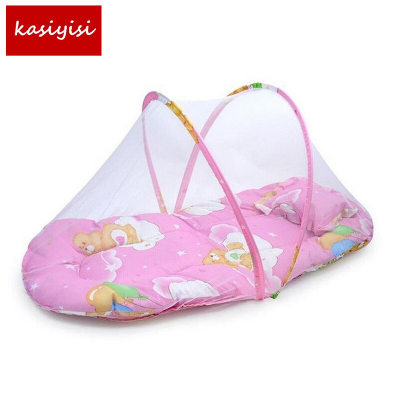 Zomer Baby Bed Met Matras En Kussen Super Zachte Crib Klamboe Zuigeling Vouwen Baby Klamboe Matras TRQ0232