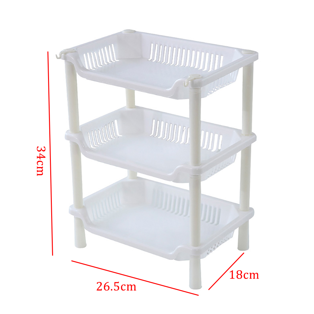Organisateur de cuisine à 3 niveaux, étagère de rangement en plastique de , articles divers, étagère de salle de bain, Organization à domicile: White Square