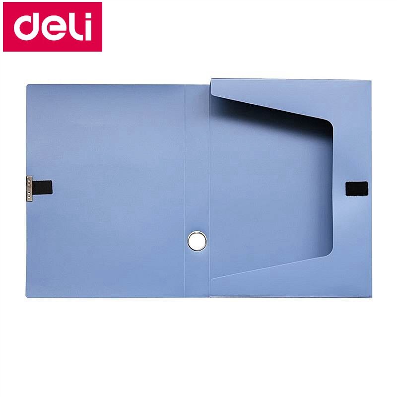 5PCS/LOT Deli 5622 5623 A4 file box documents box file case with Plush clasp 35mm 50mm Color blue & black
