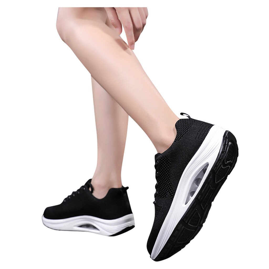 Sport Running Shoes Air Cushion Lightweight Breathable Sneakers Spring Women men Running Shoes #g4: Black / 5.5