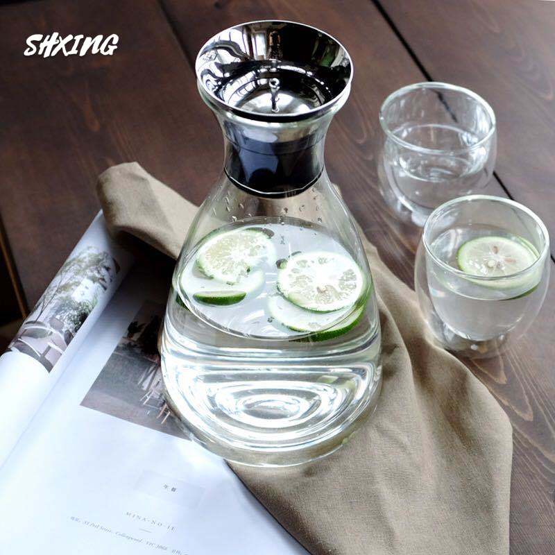 1l/1.5l gjennomsiktige kanne glass kanne vann karaffel med håndtak kaldt vann mugge Gud mugge til hjemmelaget frukt juice iste