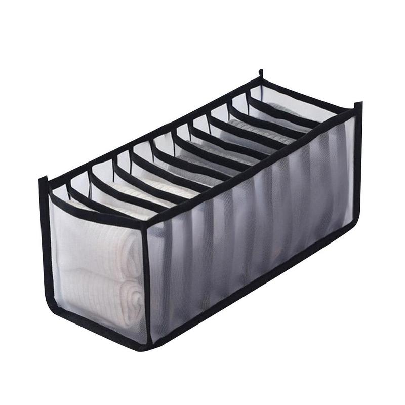 1pc husholdnings sammenleggbare netting undertøy oppbevaringsboks truser separert skuffe-type sokker organisator oppbevaring bh  c6 t 0: C