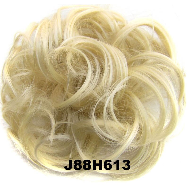 Jeedou Synthetic Messy Hair Bun Chignon Donut Pad Elastic Hair Rope Rubber Band Hairpiece