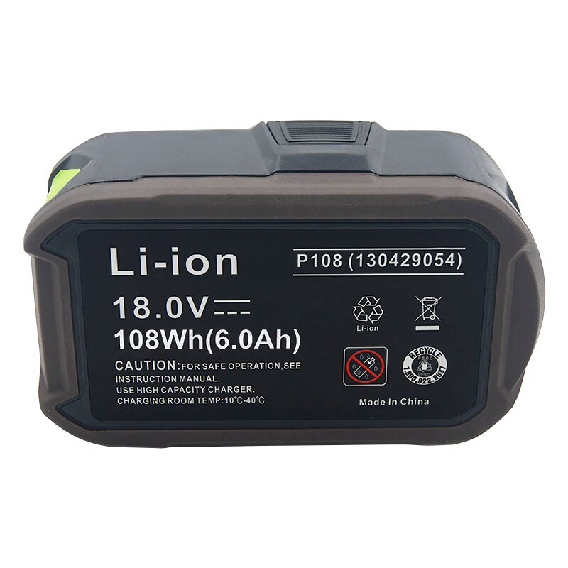 Replacement for Ryobi One+ 18V Li ion Rechargeable Battery 5.0Ah/6.0Ah P108 RB18L50 RB18L40 RB18L25 with LED Indicator for Tools