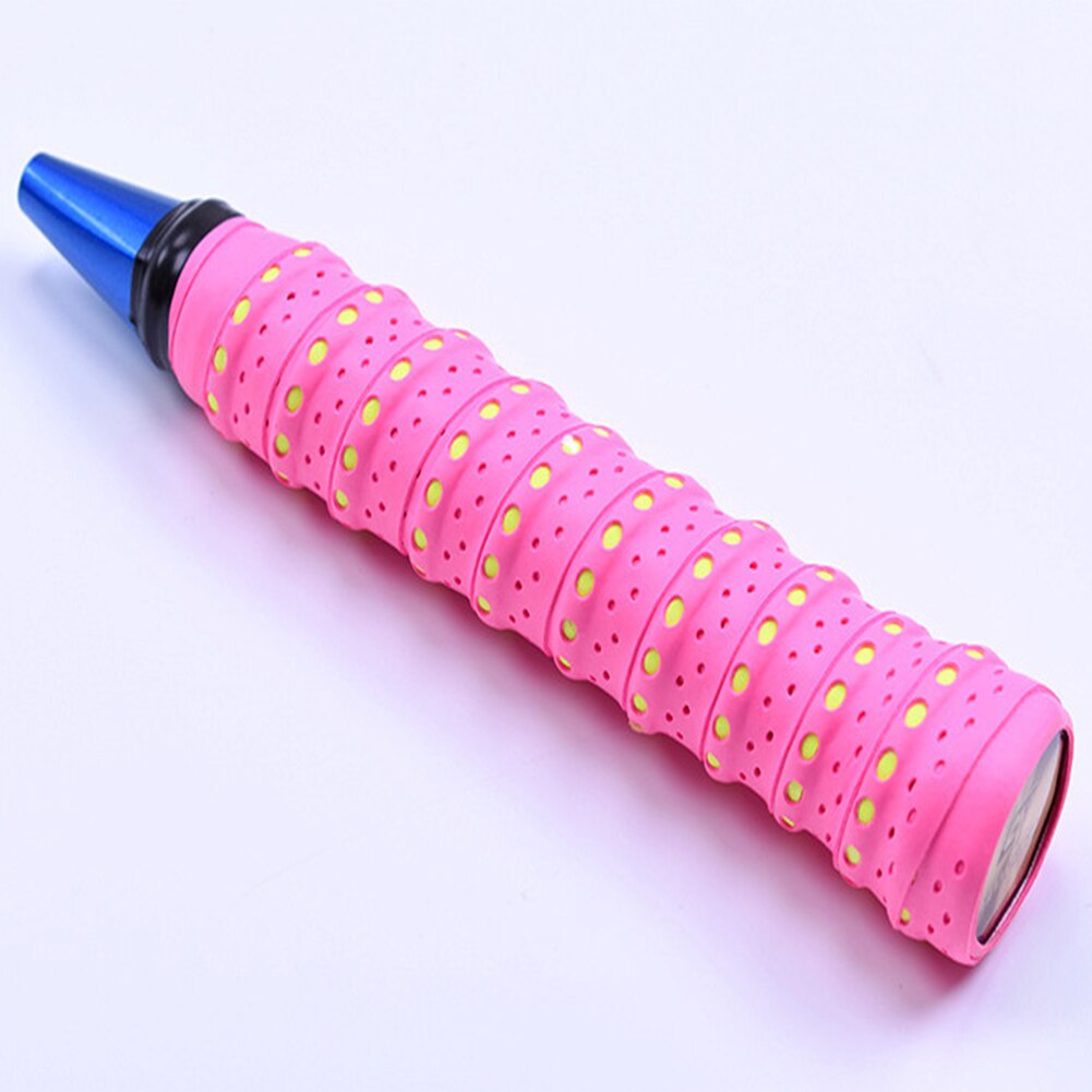 Mango para raqueta de bádminton Overgrip cinta para el sudor banda antideslizante agarre para raqueta Bat tenis empuñadura para caña de pescar Correa cintas de bádminton piezas deportivas: pink