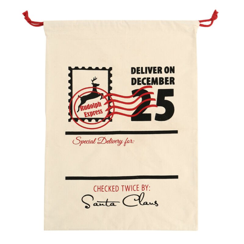 20X28 "Canvas Kerst Zakken Katoen Jute Santa Xmas Personaliseer Zak Snoep Houders