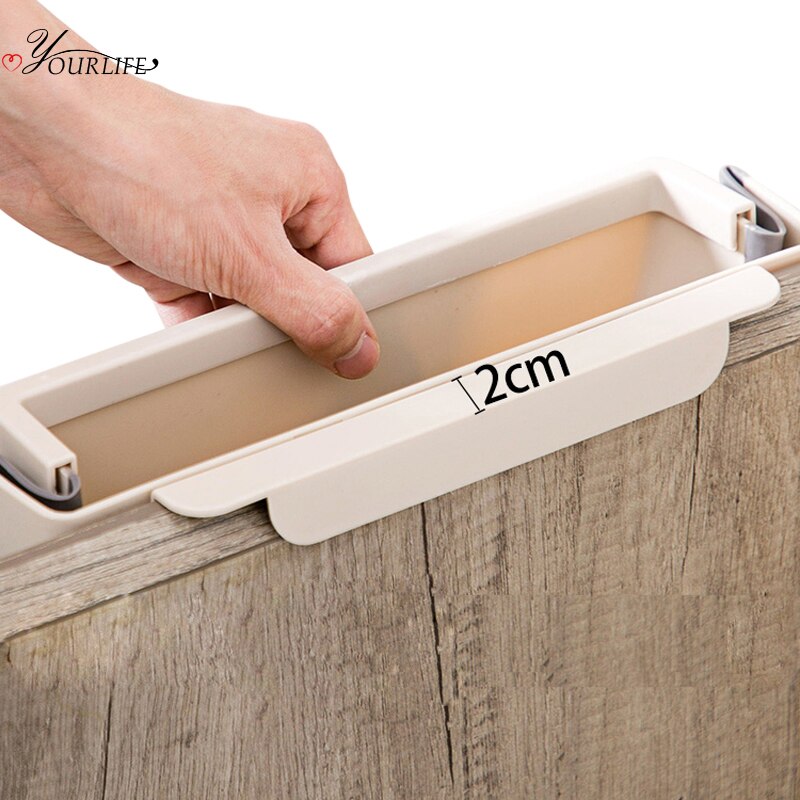 OYOURLIFE Folding Wall Mounted Trash Bin Recycle Bin Kitchen Cabinet Door Hanging Trash Can Holder Home Garbage Bin