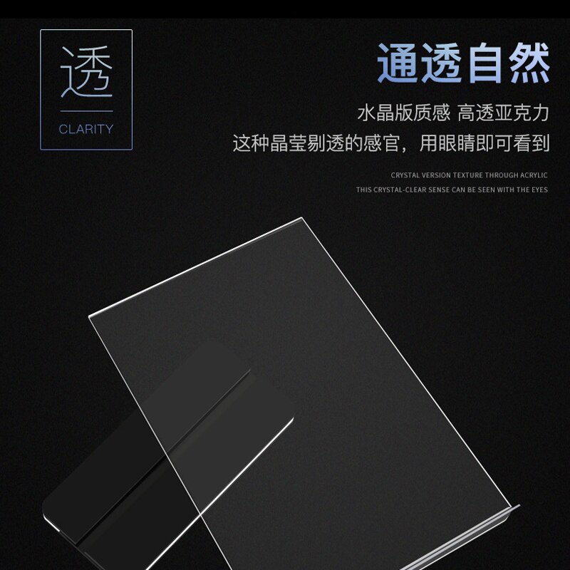 Acrylic Table Card Rack L-shaped Table Card Desktop Billboard Price Tag Table Price List Menu Display Card Picture Frame
