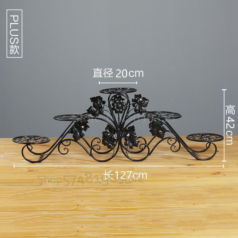 Balcony indoor Nordic flower shelf wrought iron balcony multi-storey floor-mounted simple living room floor pot rack: VIP 8