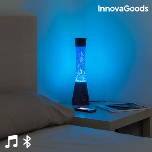 InnovaGoods Lava Lampe mit Bluetooth Lautsprecher und Mikrofon Fluss 30W Klaren Klang Blau LED Licht Intime und Spezielle Umwelt