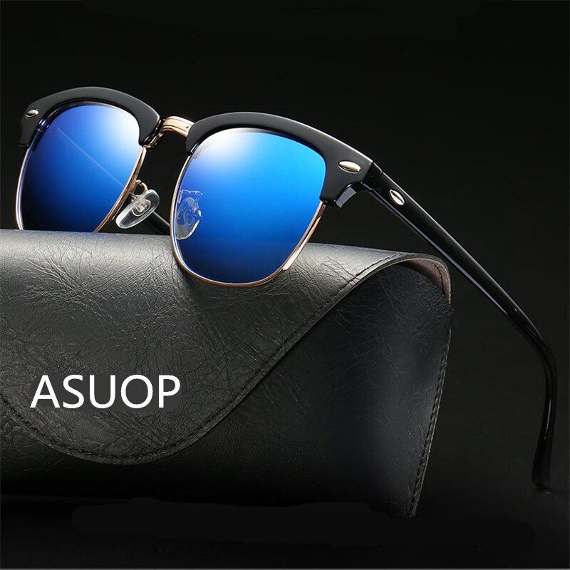 ASOUZ oval men's sunglasses UV400 classic retro brand ladies glasses UV400 driving sunglasses