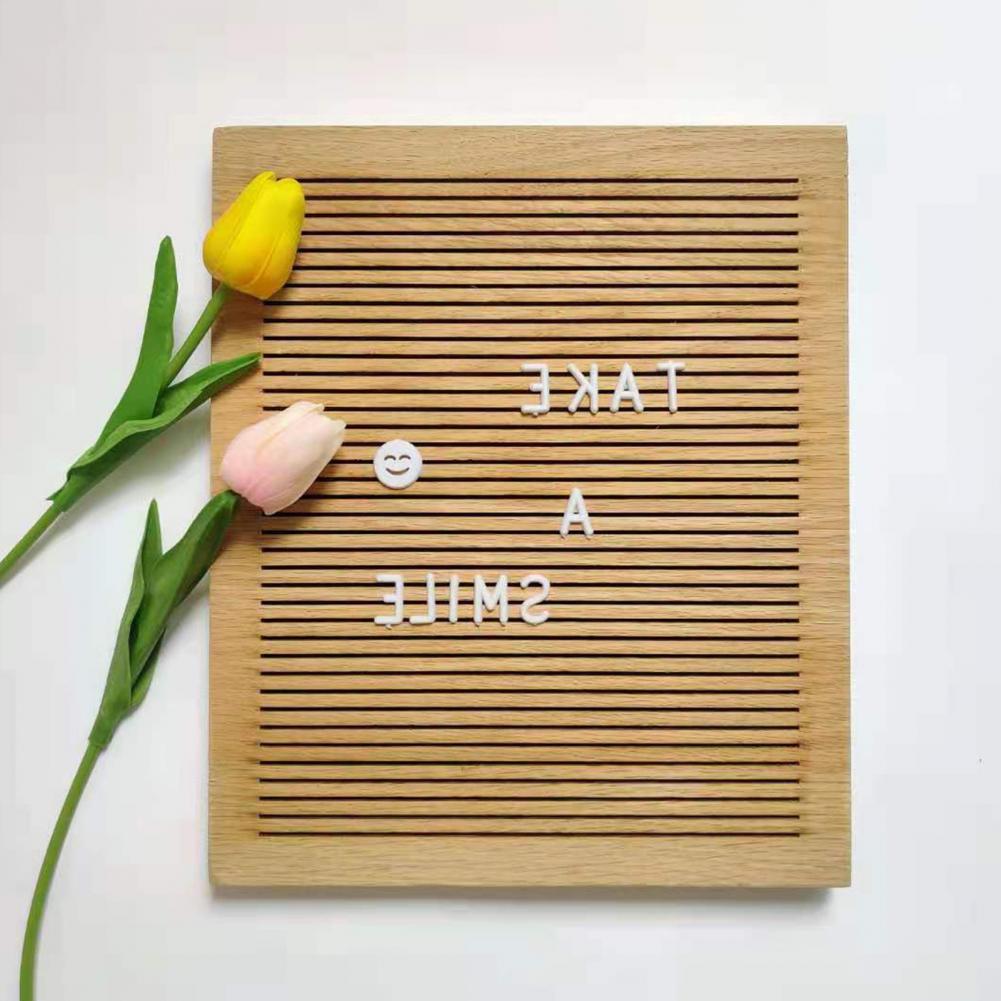 1 Set Great Letter Board Wear-resistant Easy to Change Lightweight Oak Frame Wooden Letter Board