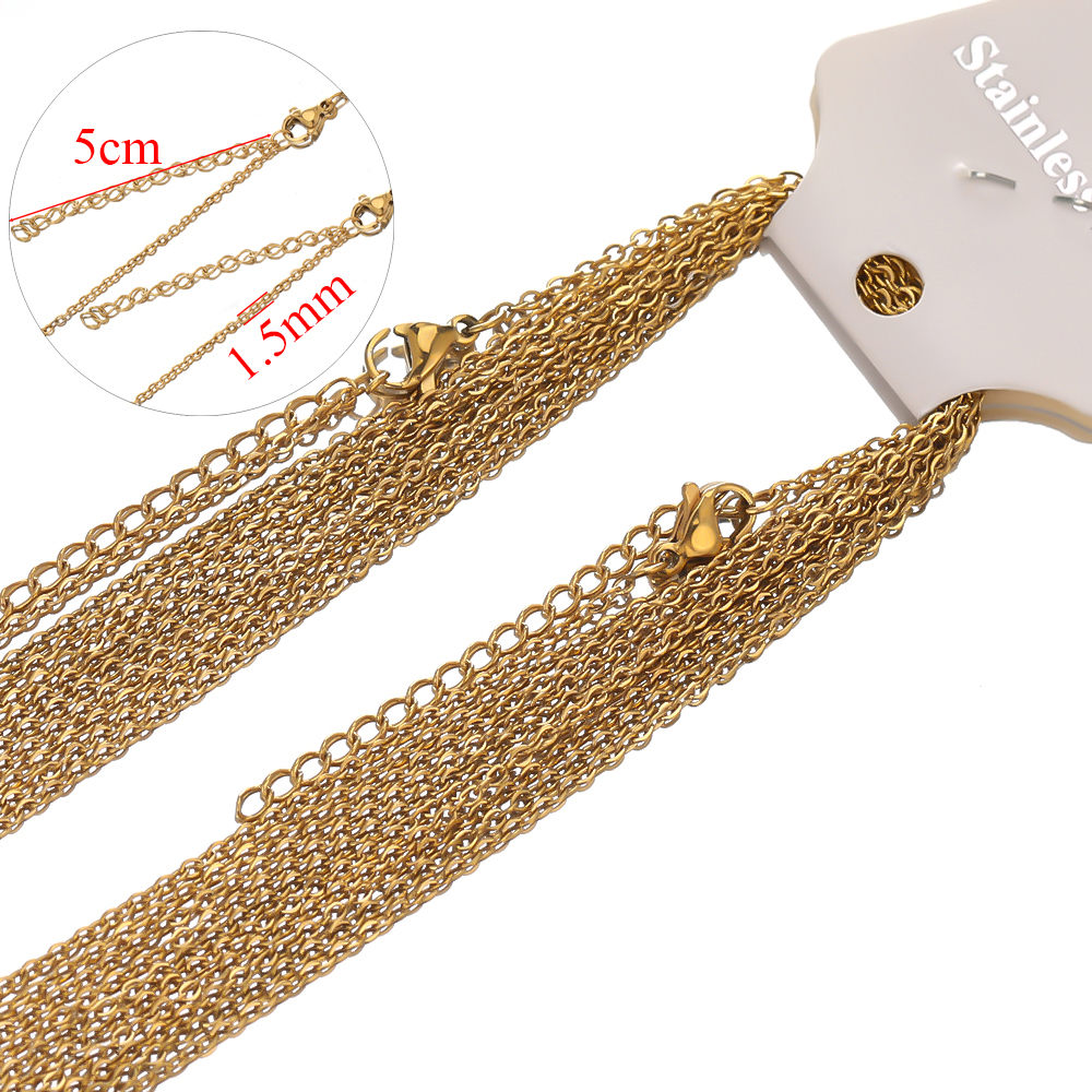 Lien de câble en acier inoxydable pour bricolage, colliers de la présidence, tour de cou, bijoux de direction, réglable, , équiin en vrac, 45 + 5cm, 10 pièces par lot: Rouge-brun