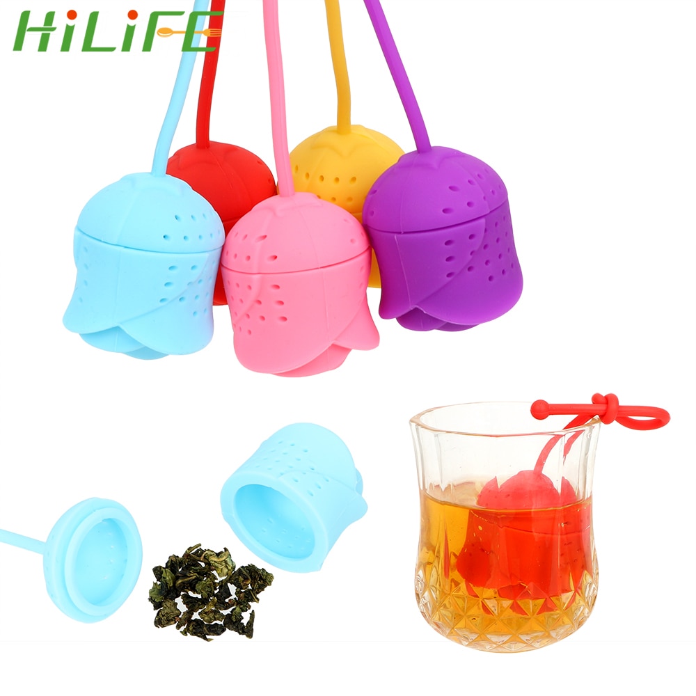 HILIFE Tea Maker Infuser Filter Environmental Sanitation Tea Strainer Herbal Spice Rose Silicone Tea Ball Tea Infuser Loose Leaf