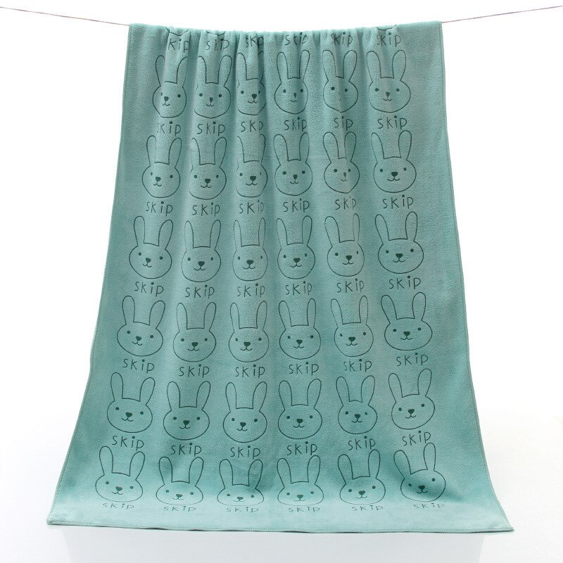 Toalla de perro de fibra de tamaño grande de 70x140cm, Toalla de baño para perros con absorción fuerte de agua para gatos y mascotas Golden Retriever Teddy General: Rabbit head cyan