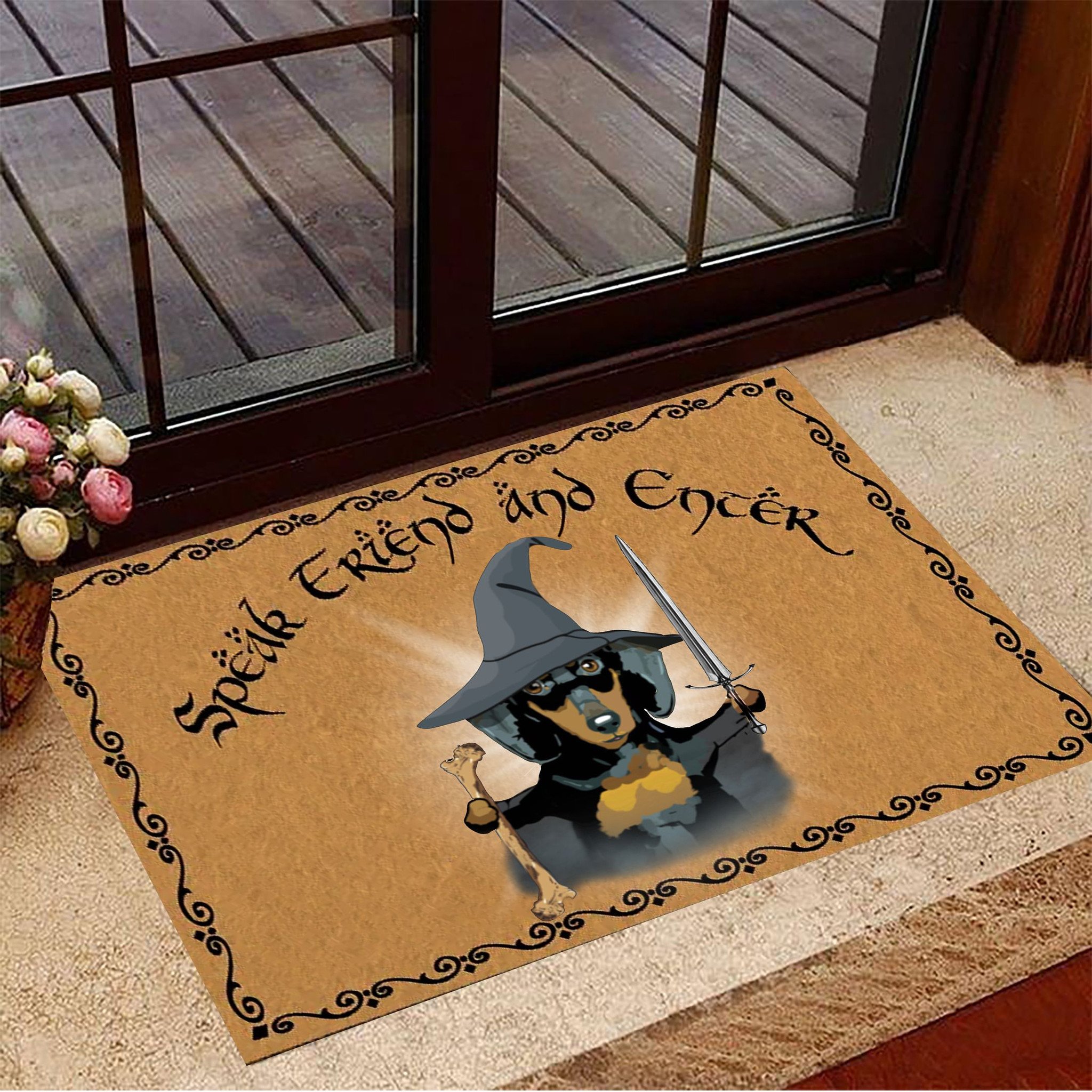 CLOOCL Golden retriever Speak Friend And Enter Doormat 3D Print Nonslip Absorbent Carpet for Bathroom Rug for Home: Doormat 8