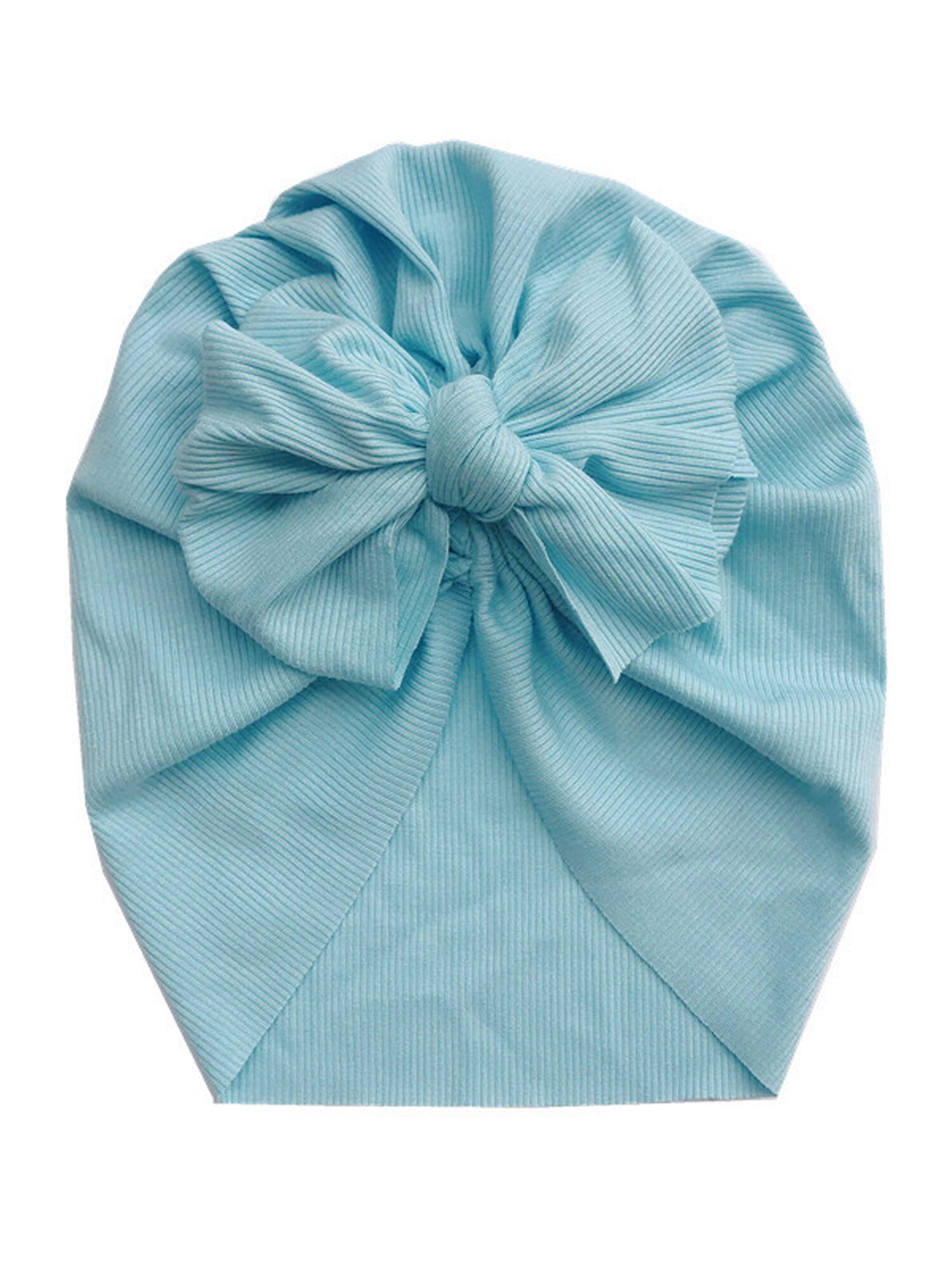 Baby Unisex Bow Indian Hat Knitted Rib Cotton Turban Knot Cap Solid Headwear Ribbed Bowknot Kid Accessories Cap 1-6yrs: 2