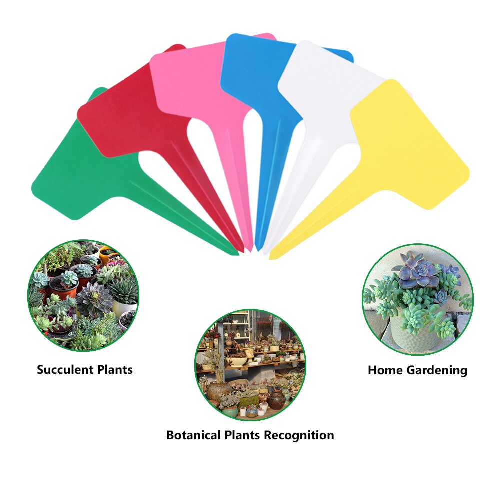 Etiquetas impermeables para vivero, tipo T, cinta de 3 tipos de plástico, para flores y plantas gruesas, bandeja, Mark para herramientas de jardín, 50/100 Uds.