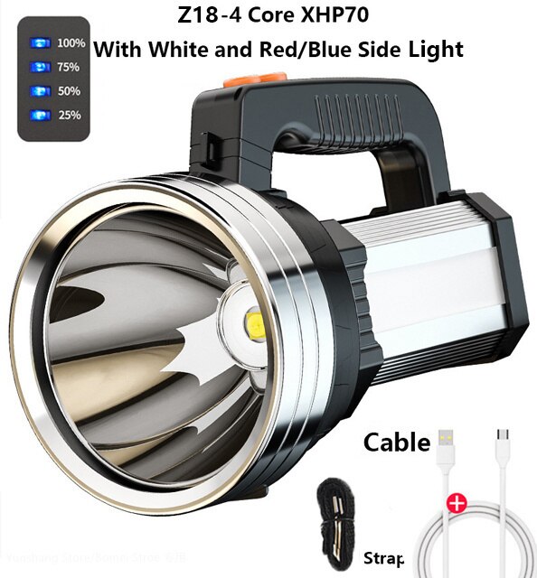 YUNYODA LED Taschenlampe USB-wiederaufladbar - Superheller Scheinwerfer Mit 6000mAh Akku