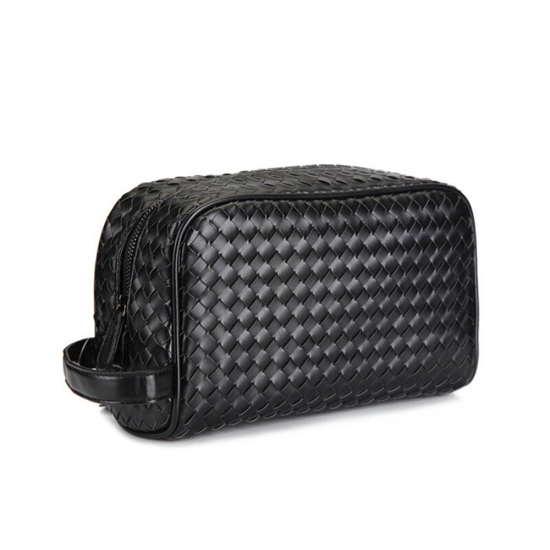 Luxe Woven Man Tas Prachtige Dag Clutch Mannelijke Handvat Tas Premium Faux Lederen Mannen Clutch Handtas